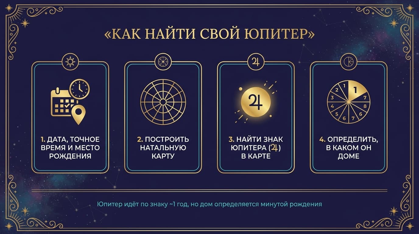 Как узнать, в каком доме стоит Юпитер