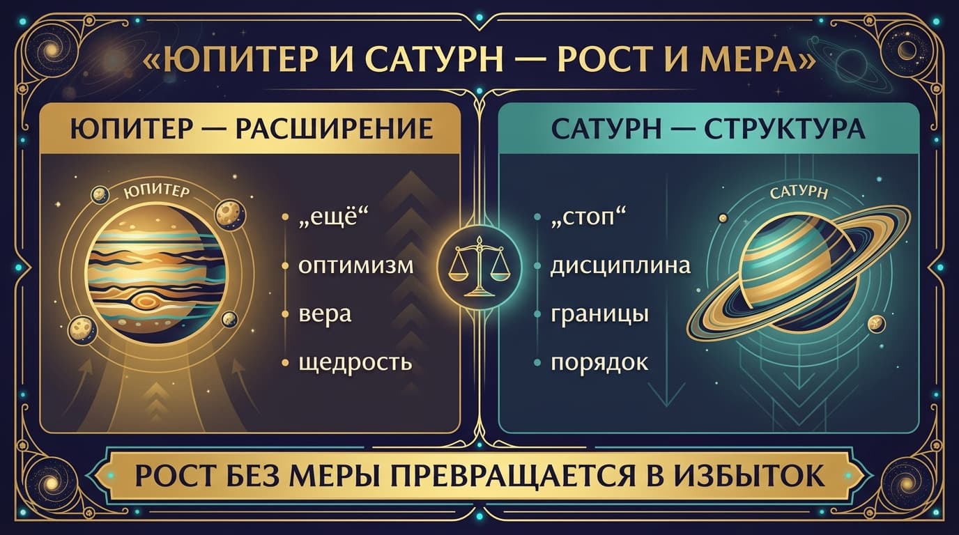 Юпитер и Сатурн: рост и мера