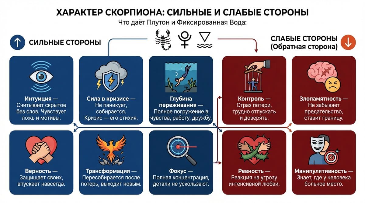 Сильные и слабые стороны Скорпиона